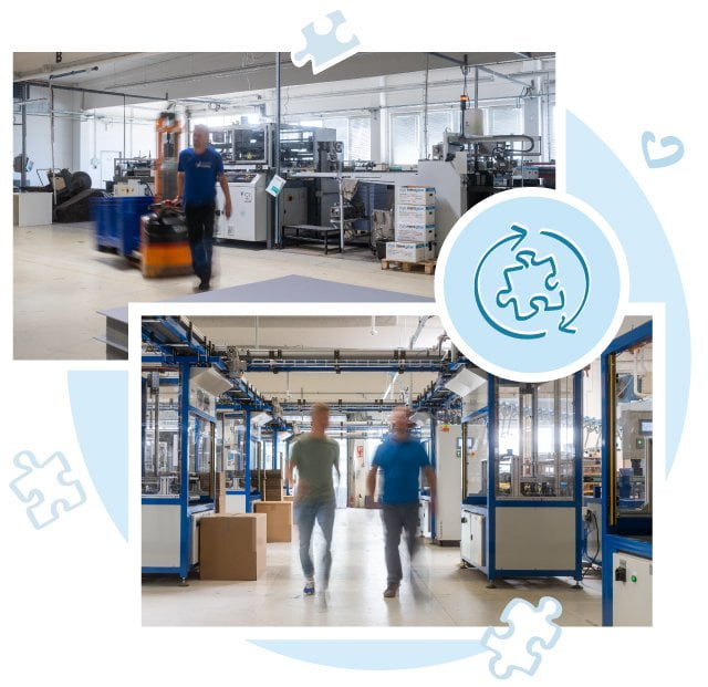 Til produktionen af puslespil i vores moderne produktionsbygninger anvender vi grøn elektricitet