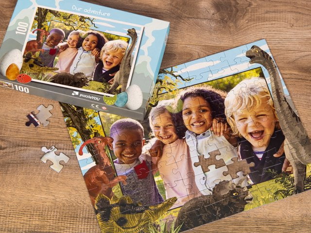 Dinosaurpuslespil til børn